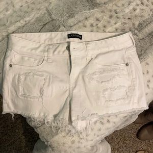 Low rise white jeans